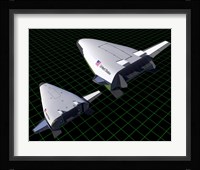 Artist's Concept Showing the Relative Sizes of the X-33 and VentureStar Fine Art Print