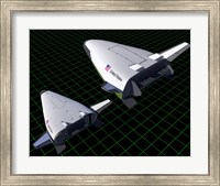Artist's Concept Showing the Relative Sizes of the X-33 and VentureStar Fine Art Print