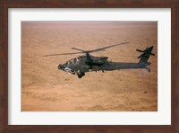 An AH-64D Apache Longbow Fires a Hydra Rocket over Northern Iraq Fine Art Print