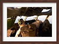 US Army Pilots in-Flight in the Cockpit of a C-17 Globemaster III during a Mission to Qatar Fine Art Print
