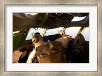 US Army Pilots in-Flight in the Cockpit of a C-17 Globemaster III during a Mission to Qatar Fine Art Print