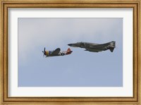 A P-47 Thunderbolt and an F-4 Phantom in Flight Fine Art Print