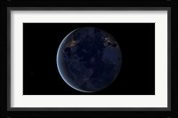 Digital Composite of Earth's City Lights at Night, Centered over the Atlantic Ocean Fine Art Print