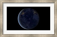 Digital Composite of Earth's City Lights at Night, Centered over the Atlantic Ocean Fine Art Print