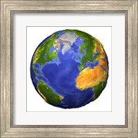 Full view of the Earth Showing Topographic Data Fine Art Print