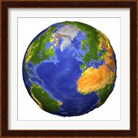 Full view of the Earth Showing Topographic Data Fine Art Print