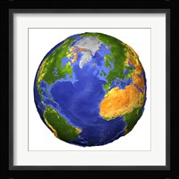 Full view of the Earth Showing Topographic Data Fine Art Print