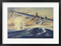 A Damaged PBY Catalina Aircraft after the Attack and Sinking of a German U-boat Fine Art Print