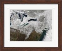 Satellite View of a Large Nor'easter Snow Storm Fine Art Print