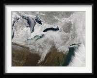 Satellite View of a Large Nor'easter Snow Storm Fine Art Print