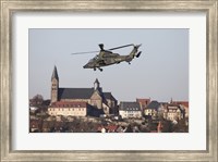 German Tiger Eurocopter Flying Over the Town of Fritzlar, Germany Fine Art Print