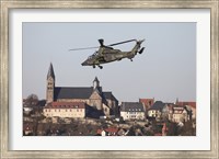 German Tiger Eurocopter Flying Over the Town of Fritzlar, Germany Fine Art Print