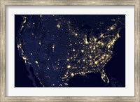 City Lights of the United States at Night Fine Art Print