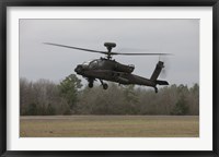 An AH-64 Apache Helicopter in Midair, Conroe, Texas Fine Art Print