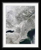Satellite View of a Large Nor'easter Snow Storm over United States Fine Art Print