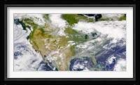 Satellite view of North America with Smoke Visible in Several Locations Fine Art Print