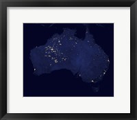 Satellite View Showing the Night Lights of Australia Fine Art Print