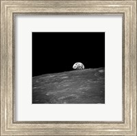 The first photograph taken by humans of Earthrise during Apollo 8. Fine Art Print