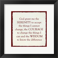 Serenity Prayer - Red Border Fine Art Print