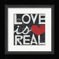 Love Is Real Grunge Square Fine Art Print