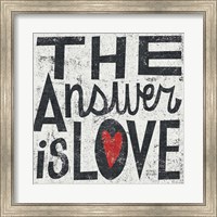 The Answer is Love Grunge Square Fine Art Print