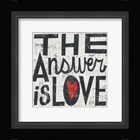 The Answer is Love Grunge Square Fine Art Print