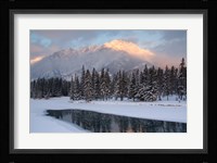View of Mt Edith and Sawback Range with Reflection in Spray River, Banff, Canada Fine Art Print