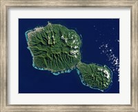 Satellite View of Tahiti Fine Art Print