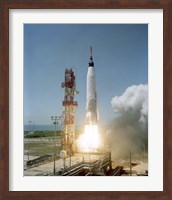 View of the Mercury-Atlas 3 liftoff from Cape Canaveral, Florida Fine Art Print