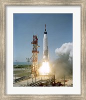 View of the Mercury-Atlas 3 liftoff from Cape Canaveral, Florida Fine Art Print