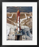 High-angle view of the Apollo 10 space vehicle on its launch pad Fine Art Print