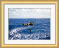 An Astronaut is Rescued by a US Marine Helicopter Fine Art Print