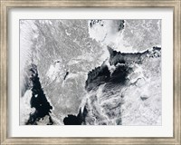 Sea ice lines the Coasts of Sweden and Finland in this Satellite View Fine Art Print