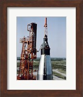 The Unmanned Mercury-Atlas Capsule sits Stop its Atlas Launch Vehicle Fine Art Print