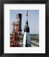 The Unmanned Mercury-Atlas Capsule sits Stop its Atlas Launch Vehicle Fine Art Print
