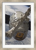 The SpaceX Dragon Commercial Cargo Craft during Grappling Operations with Canadarm2 Fine Art Print