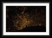 Nighttime image of Portugal Showing City Lights of Porto and Vila de Gaia Fine Art Print