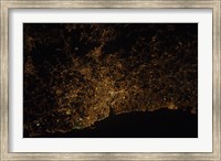 Nighttime image of Portugal Showing City Lights of Porto and Vila de Gaia Fine Art Print