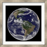 Full Earth Showing Various Tropical Storm Systems Fine Art Print