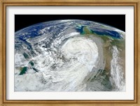 Satellite View of Hurricane Sandy Along the East Coast of the United States Fine Art Print