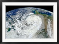 Satellite View of Hurricane Sandy Along the East Coast of the United States Fine Art Print
