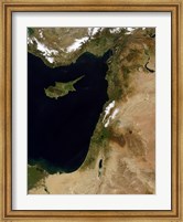Satellite View of Snow in Lebanon Fine Art Print