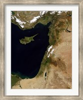 Satellite View of Snow in Lebanon Fine Art Print