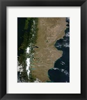 Satellite View of the Patagonia Region in South America Fine Art Print