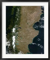 Satellite View of the Patagonia Region in South America Fine Art Print
