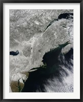 Satellite View of Snow in the Northeastern United States Fine Art Print