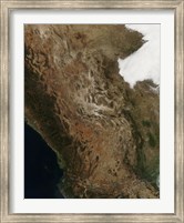Satellite View of the Landscape of Central Mexico Fine Art Print