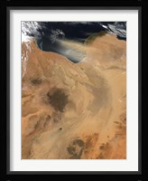 Satellite View of a Dust Storm over Libya Fine Art Print