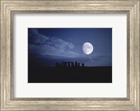 Composite of the Moon over Stonehenge, Wiltshire, England Fine Art Print