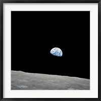 Earth Rising Above the Lunar Horizon Fine Art Print